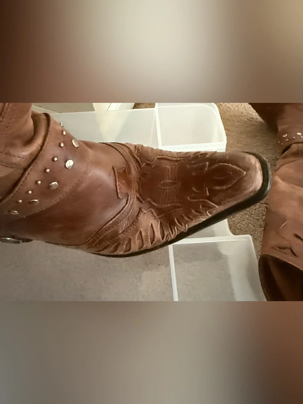 MIA Brown Leather Western Cowboy Boots - Picture 2 of 8
